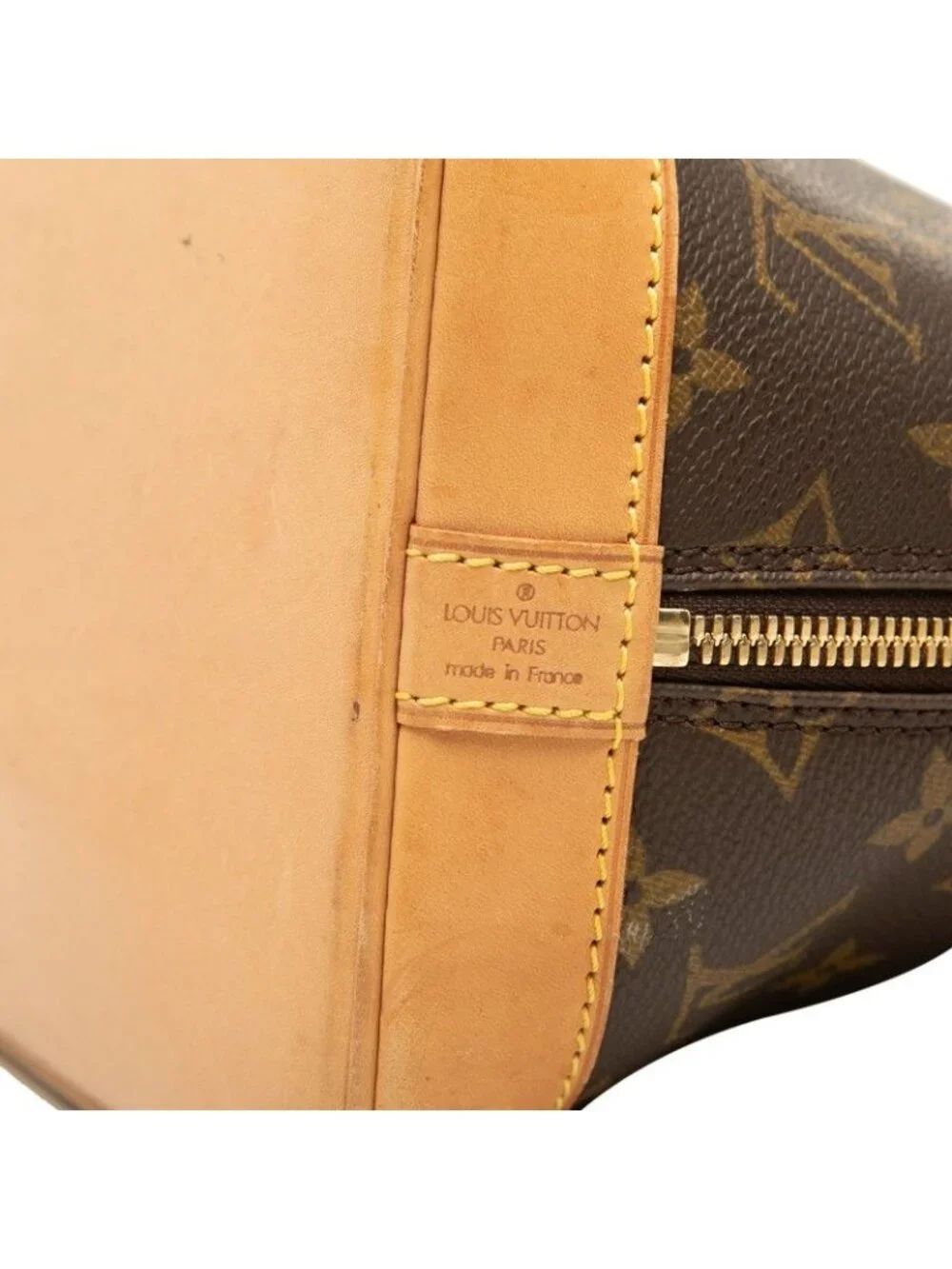 Louis Vuitton Monogram Alma PM Vintage Handbag Brown Leather